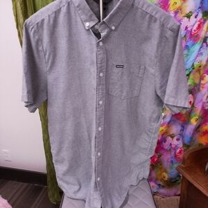 Volcom Men's Light Gray Casual Button-Down Shirt